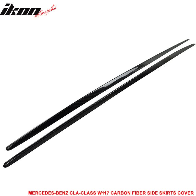 2014-2018 Benz CLA-Class C117 Carbon Fiber CF Side Skirts Cover - Image 4
