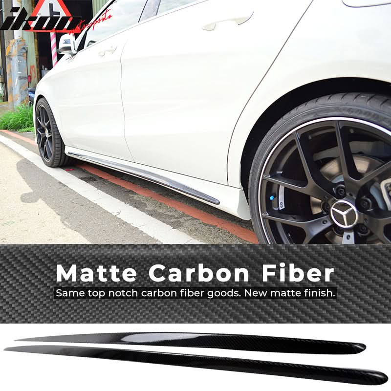 2014-2018 Benz CLA-Class C117 Carbon Fiber CF Side Skirts Cover - Image 7
