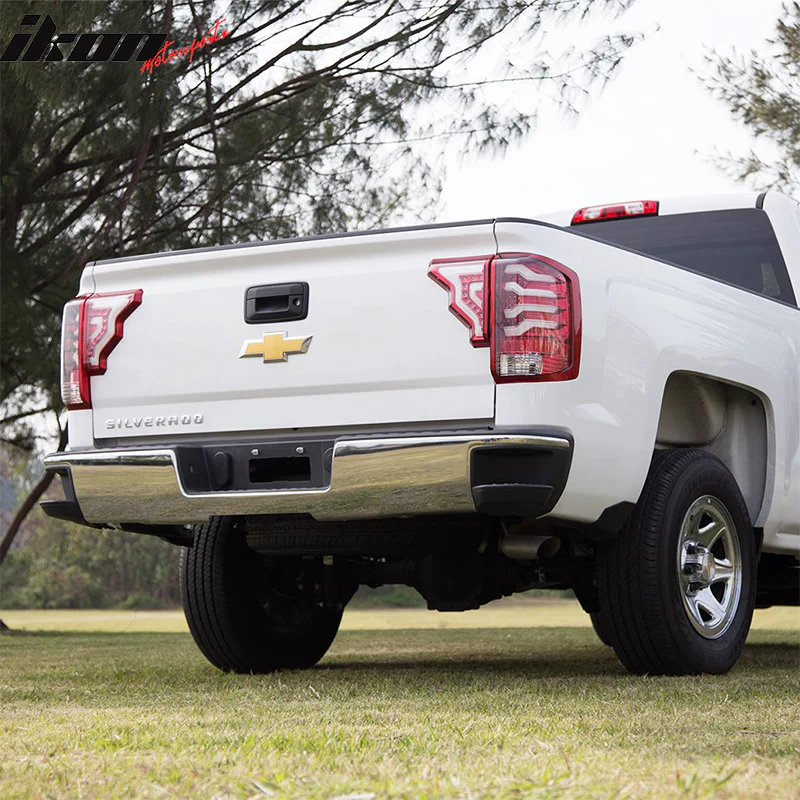 2014-2019 Silverado 1500 2500 3500 HD CR Red Housing LED Tail Lights - Image 2