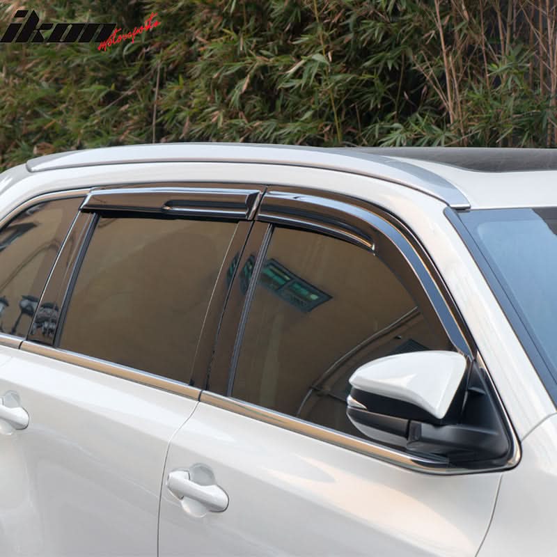 2014-2019 Toyota Highlander Acrylic 4PC Window Visors Tape On Guard - Image 9
