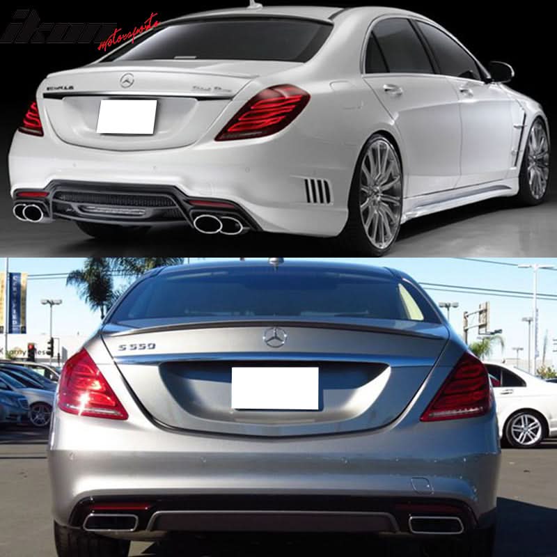 2014-2020 Benz W222 S Class 4Door OE Style Trunk Spoiler ABS - Image 3