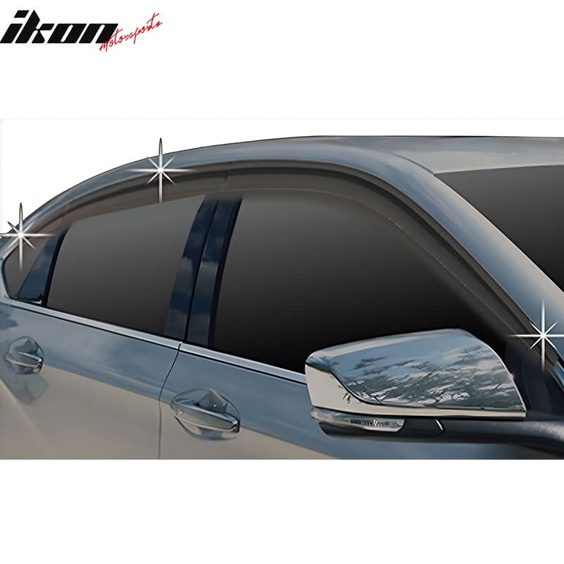 2014-2020 Chevrolet Impala Dark Smoke Window Visors Rain Sun Guard ABS - Image 2