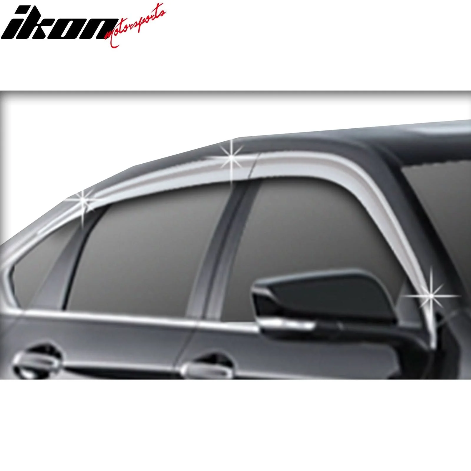 2014-2020 Chevrolet Impala Tape-On Chrome 6PCS Window Visors Guard ABS - Image 2