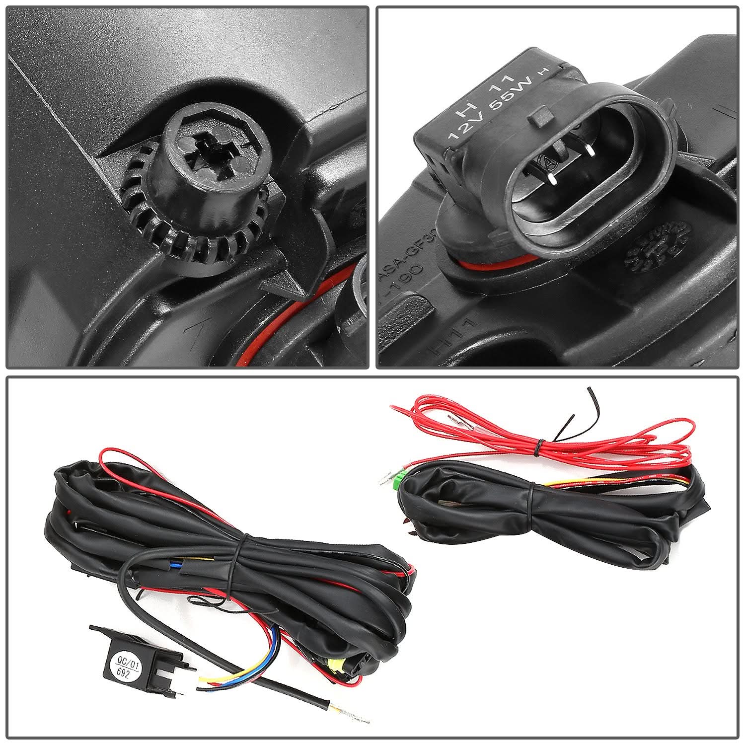 2014-2021 Toyota Tundra Smoked Fog Lights with Switch & Wiring - Image 6