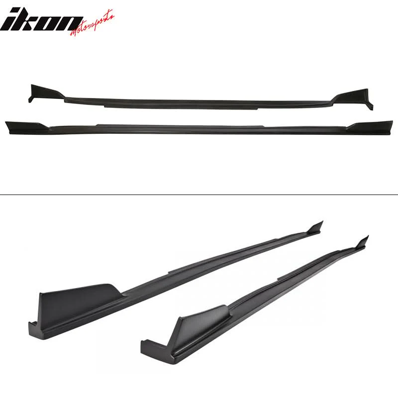 2014-2023 Infiniti Q50 ST Style Black Side Skirts Rocker Pannel PU - Image 3