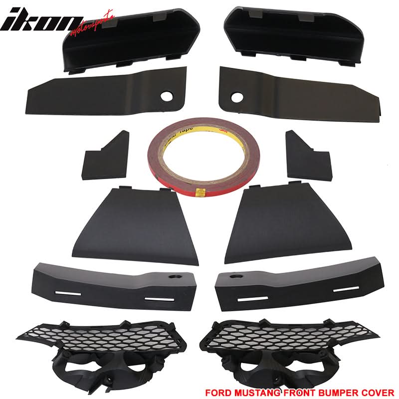 2015-2016Â Ford Mustang GT350 Black Front Rear Bumper Conversion PP - Image 10
