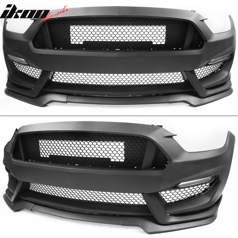 2015-2016Â Ford Mustang GT350 Black Front Rear Bumper Conversion PP - Image 5