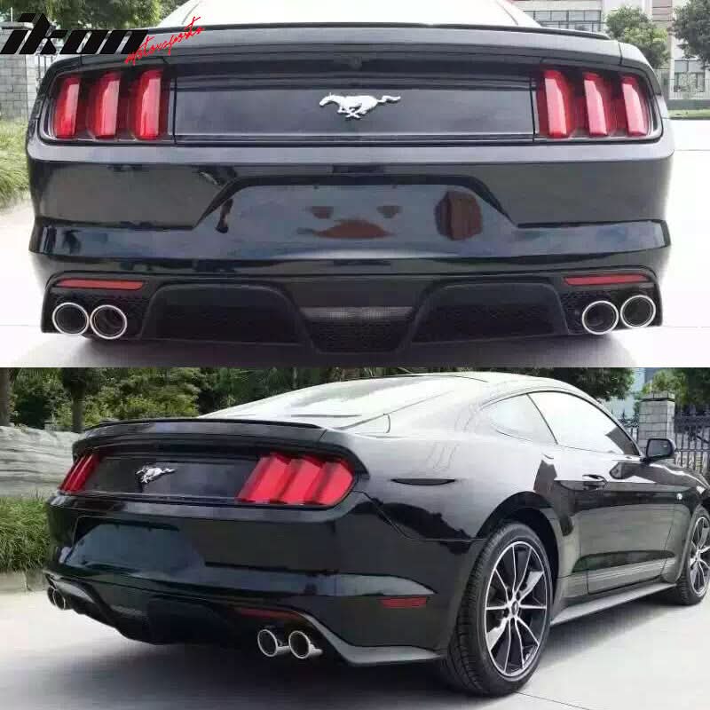 2015-2016Â Ford Mustang GT350 Black Rear Bumper Kit With Diffuser - Image 5