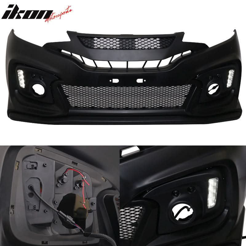 2015-2016Â Honda Fit GK5 Front Bumper Conversion Cover DRL Light PP - Image 7