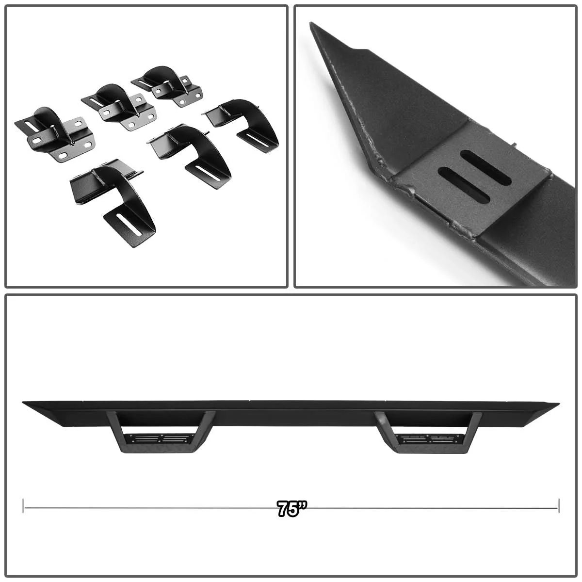 2015-2017 Ford F150 Extended Cab Step Down Nerf Bars - Black - Image 6