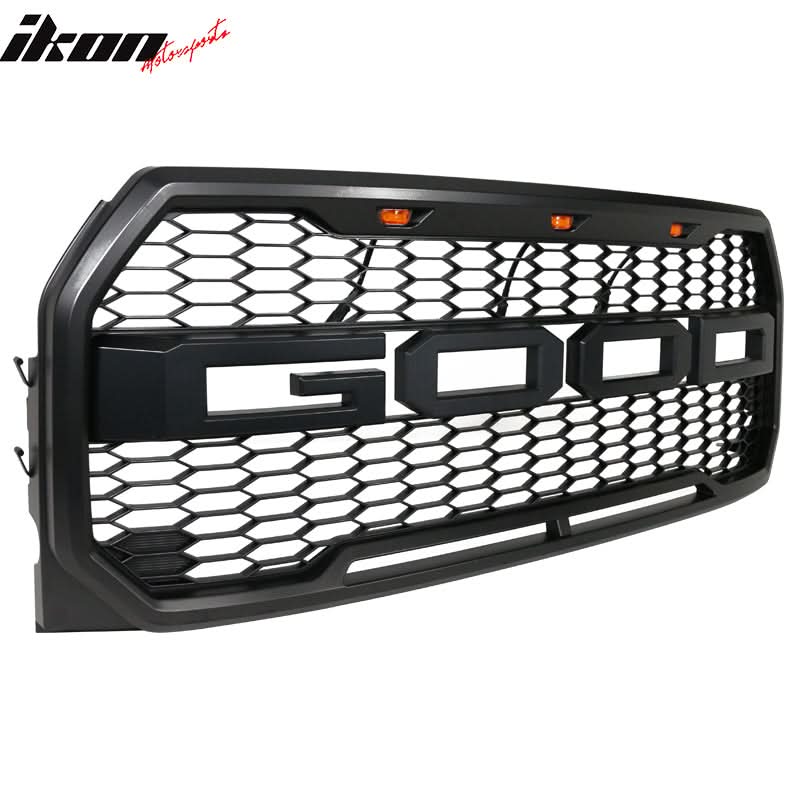 2015-2017 Ford F150 R Front Bumper Hood Mesh LED Grille Replacement - Image 2