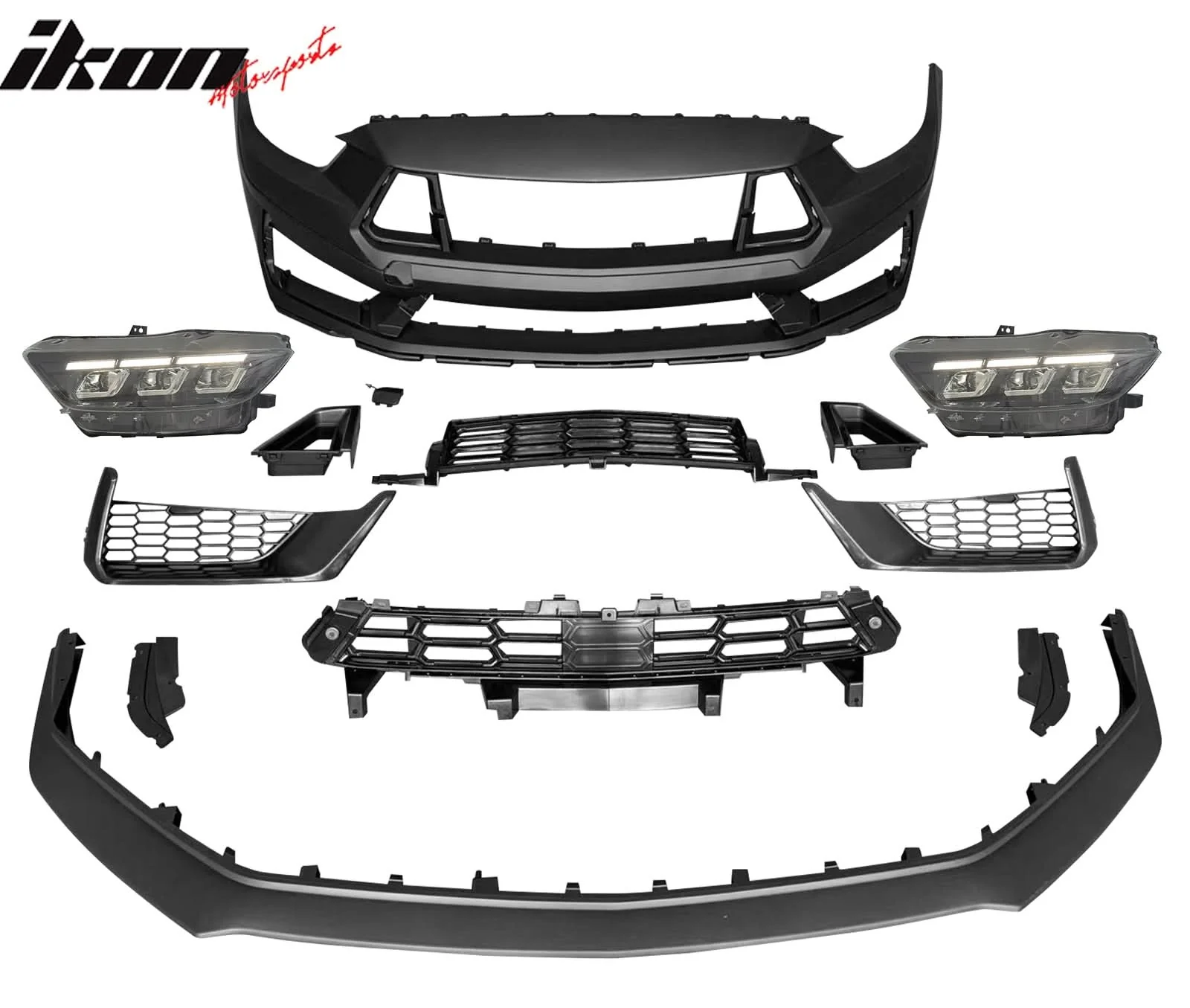 2015-2017 Ford Mustang Dark Horse Style Front Bumper Cover Headlight - Image 4