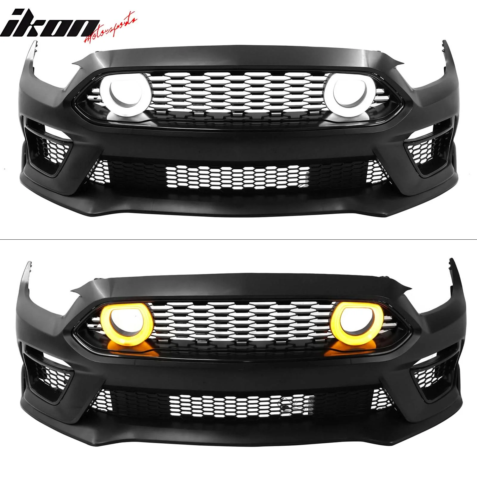 2015-2017 Ford Mustang Front Bumper Cover Led Grille 2024 Headlights - Image 3