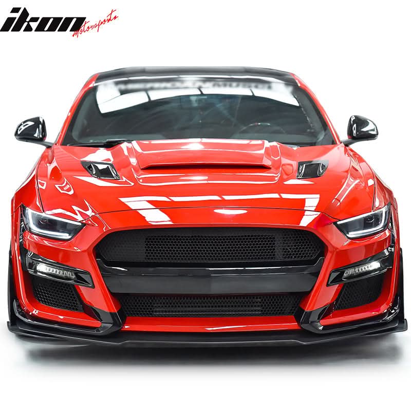 2015-2017 Ford Mustang GT500 Style Unpainted Black Front Bumper Lip PP - Image 3