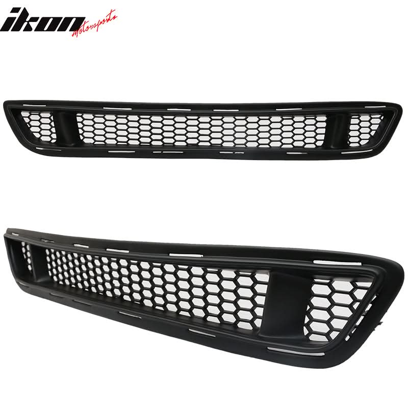 2015-2017 Ford Mustang IKON Style Black Front Upper & Lower Car Grille - Image 3