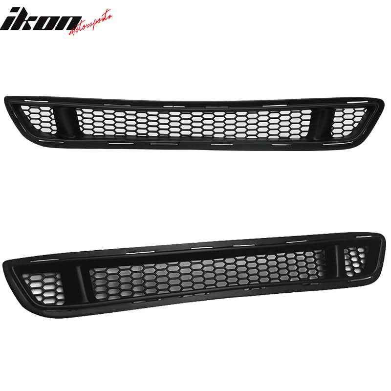 2015-2017 Ford Mustang IKON Style Black Front Upper & Lower Car Grille - Image 4