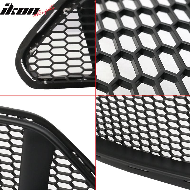 2015-2017 Ford Mustang IKON Style Black Front Upper & Lower Car Grille - Image 5