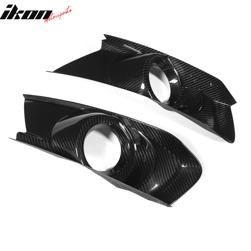 2015-2017 Ford Mustang JC Style 2PC Fog Lights Lamp Cover Carbon Fiber - Image 2