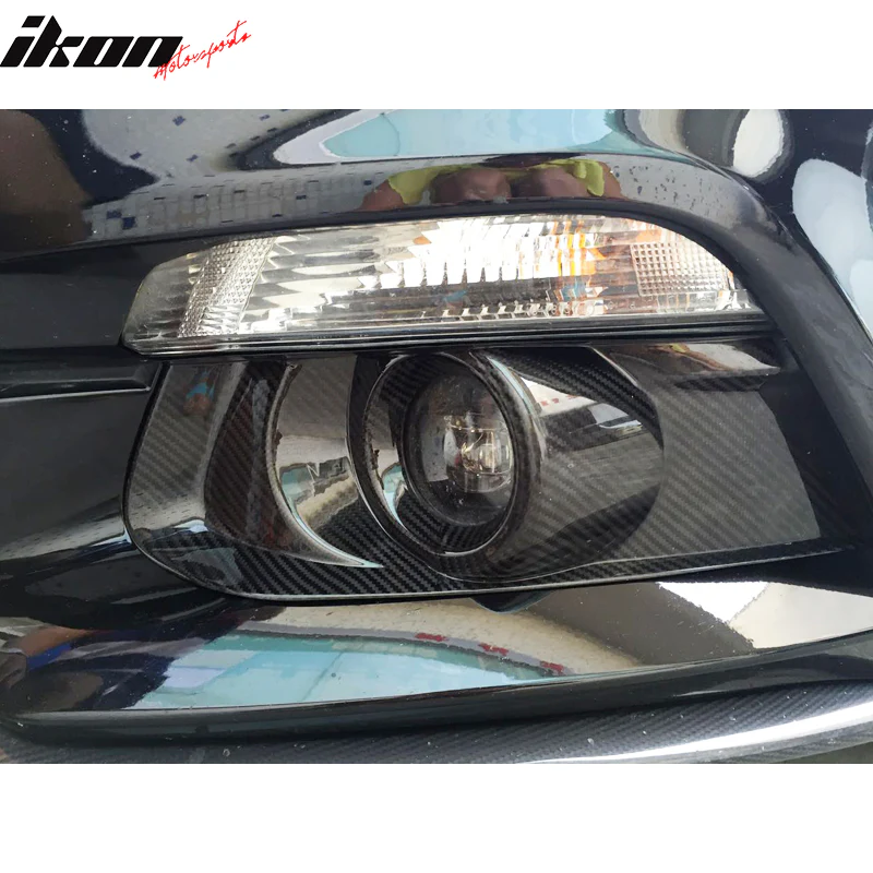 2015-2017 Ford Mustang JC Style 2PC Fog Lights Lamp Cover Carbon Fiber - Image 5