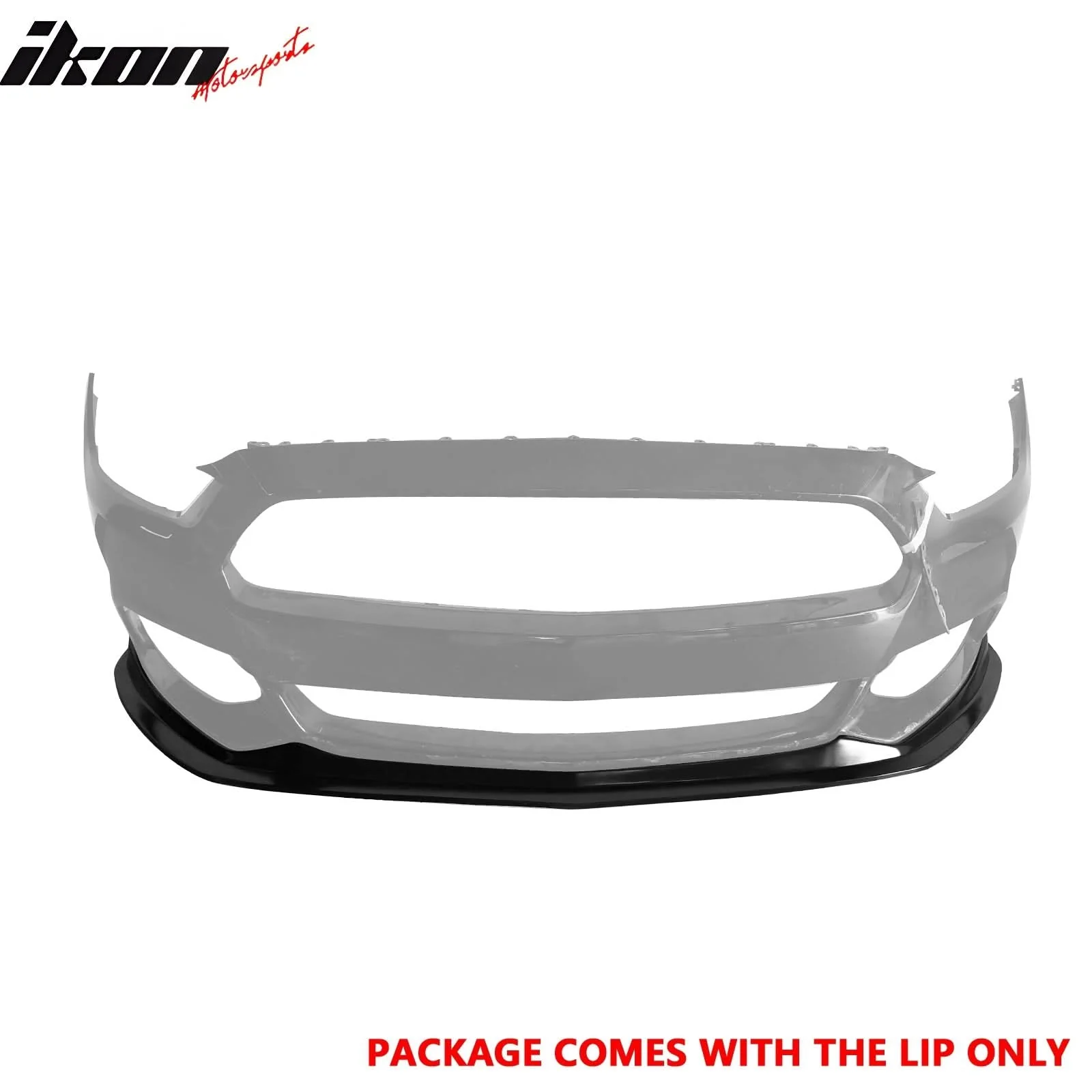 2015-2017 Ford Mustang MDA Style Unpainted Black Front Bumper Lip PU - Image 2