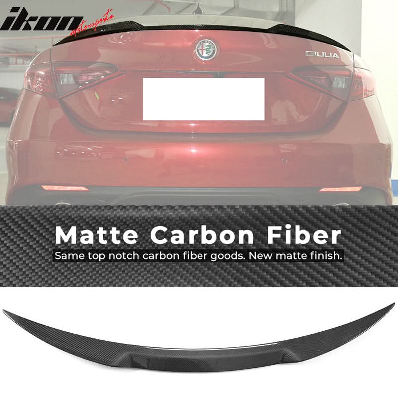 2015-2018 Alfa Romeo Giulia OE Style Rear Trunk Spoiler Carbon Fiber - Image 9