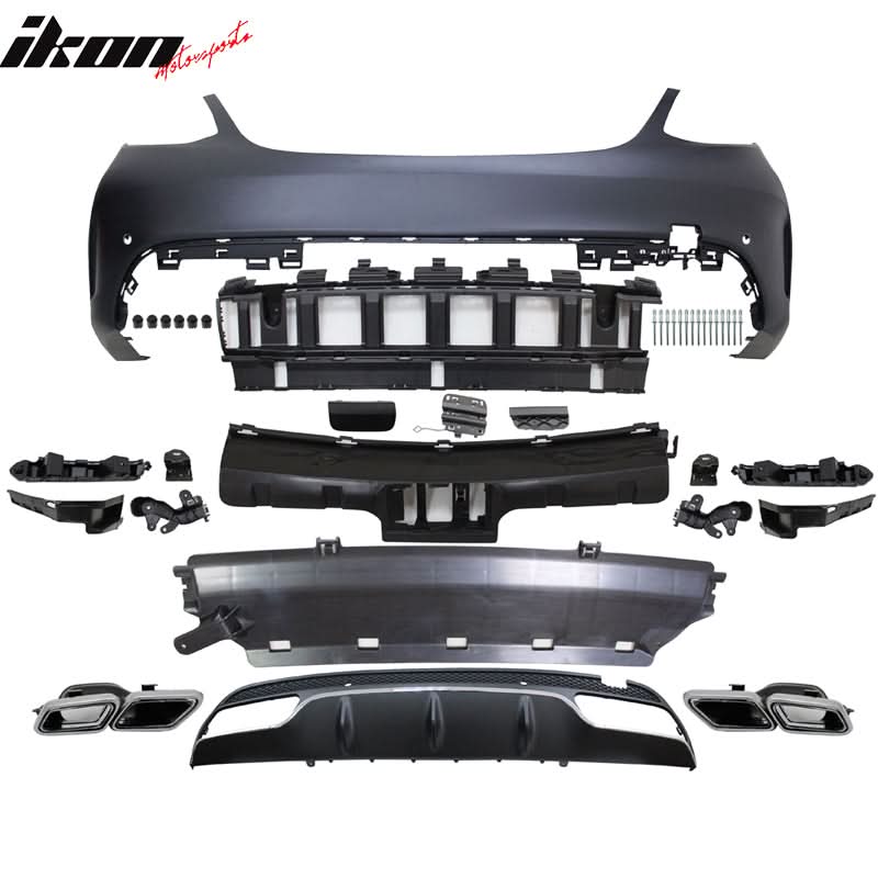 2015-2018 Mercedes-Benz W205 C Class Rear Bumper Cover w/ Muffler Tip - Image 3