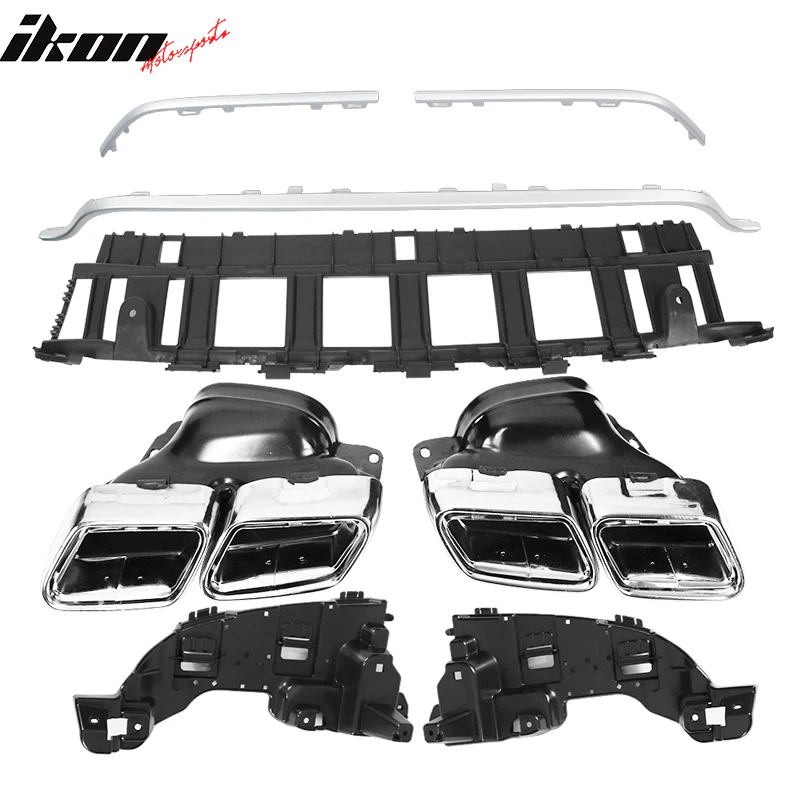 2015-2018 Mercedes W205 C63 AMG Style Rear Bumper Diffuser w/ Tip - Image 4