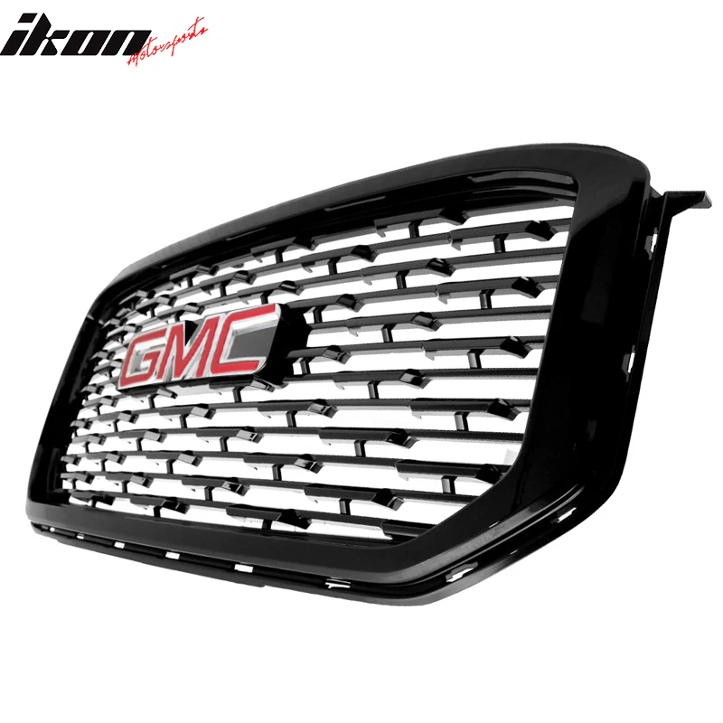 2015-2019 GMC Yukon Denali Front Upper Grille Black + Red GMC Emblem - Image 3