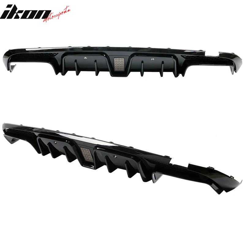 2015-2021 Benz C W205C63 C63S AMG B Style Rear Diffuser + Exhaust Tips - Image 3