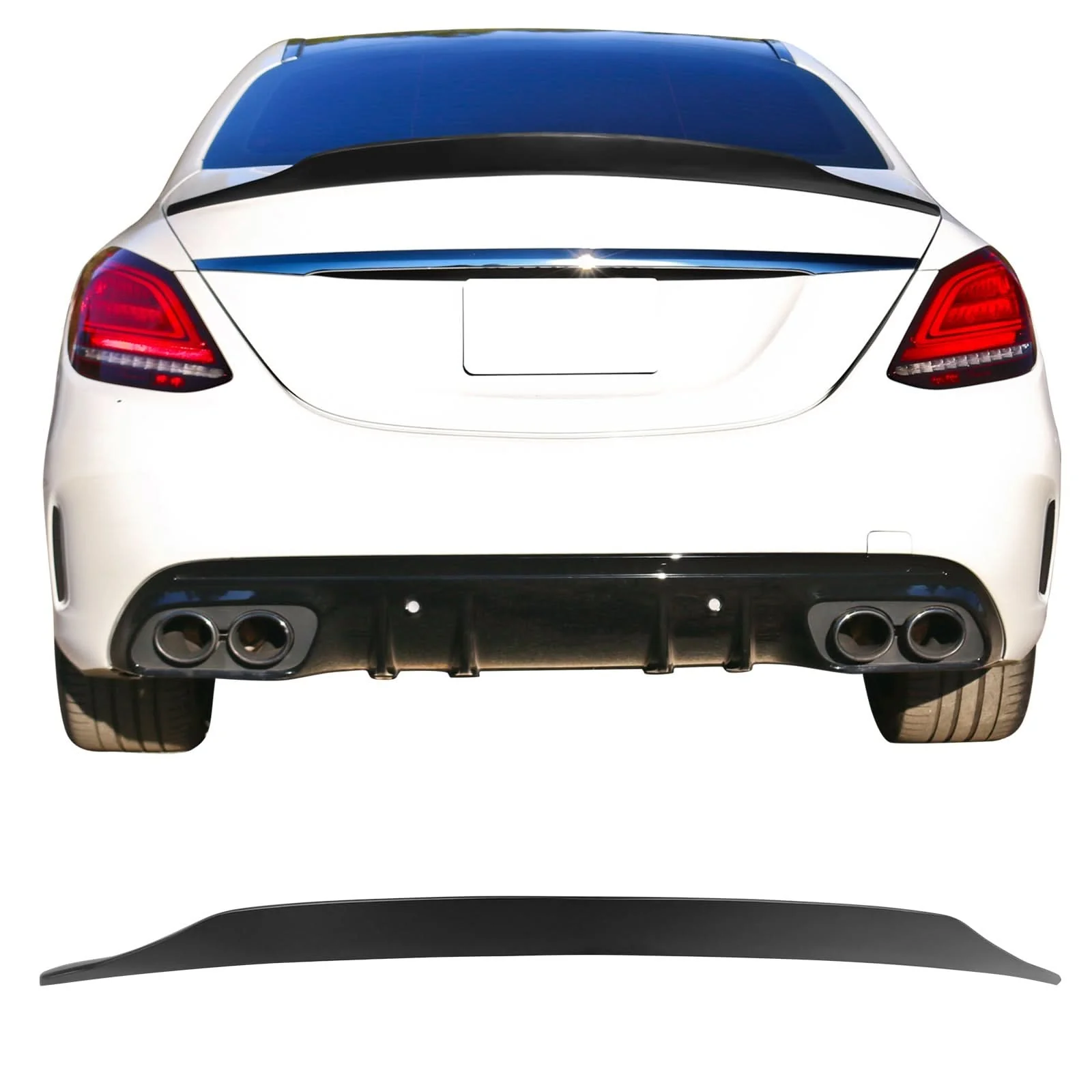 2015-2021 Benz W205 C-Class PSM Style Trunk Spoiler ABS - Image 2