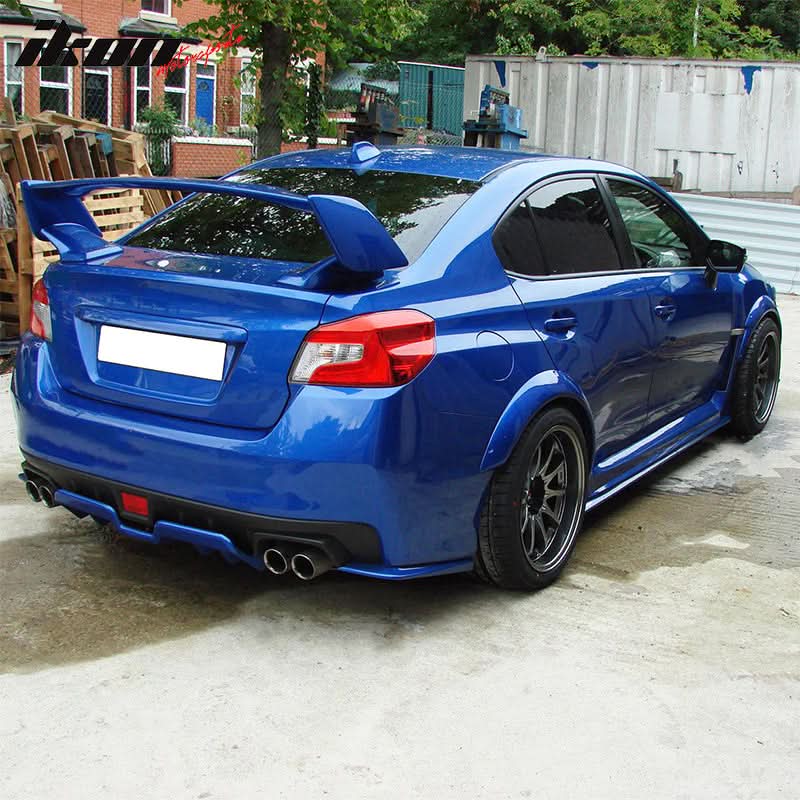 2015-2021 Subaru WRX STI H Style Matte Black Rear Bumper Lip Diffuser - Image 2