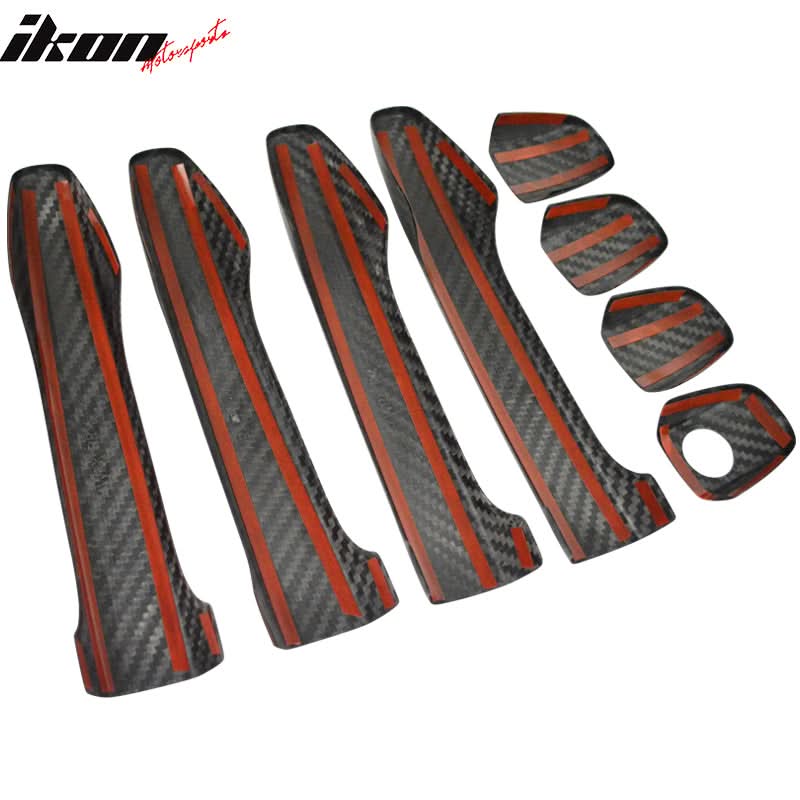 2015-2021 Subaru WRX STI Sedan Door Handle Cover Trim Carbon Fiber - Image 5