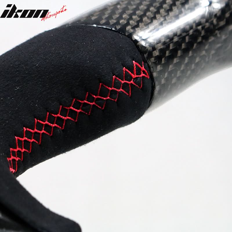 2015-2021 Subaru WRX STI Steering Wheel Red Stitch Matte CF Synthetic - Image 7