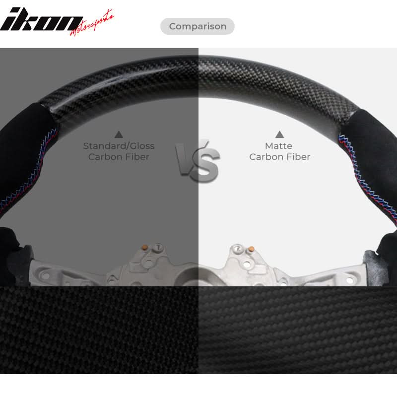 2015-2021 Subaru WRX STI Steering Wheel Red Stitch Matte CF Synthetic - Image 8