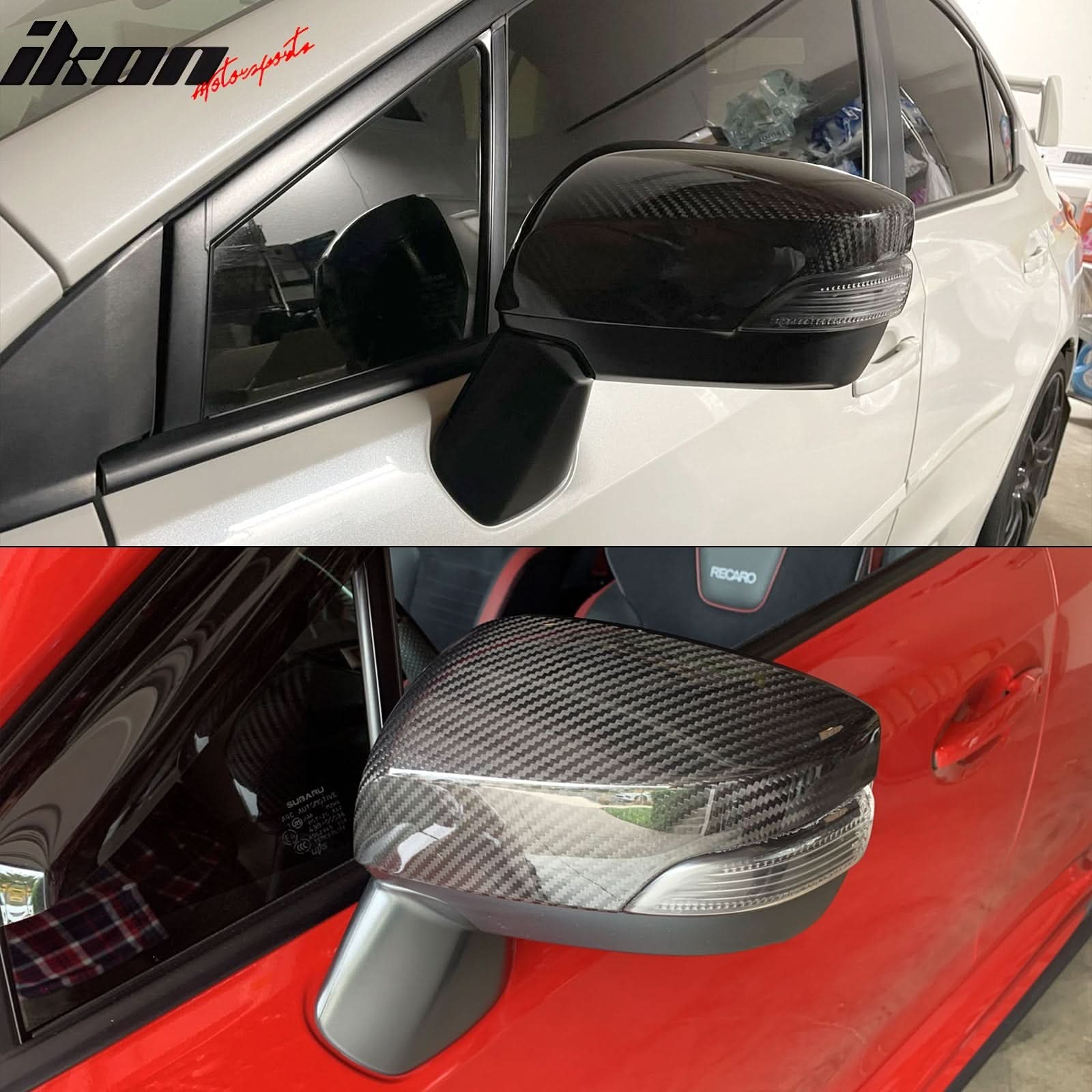 2015-2021 Subaru WRX & WRX STI Sedan 4-Door Mirror Covers Carbon Fiber - Image 5