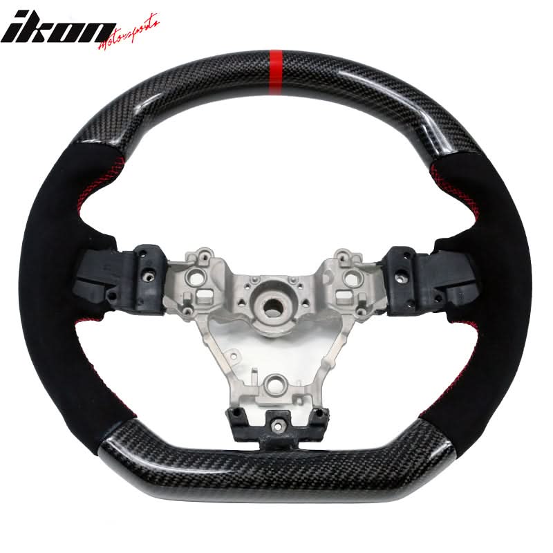 2015-2021Â Subaru WRX STI Steering Wheel Red Stitch Line CF Alcantara - Image 2