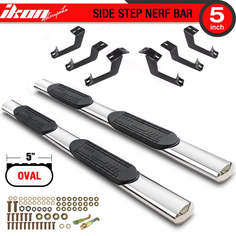 2015-2022 Ford F150 Super Crew Cab 5" Oval Running Board Stainless - Image 2