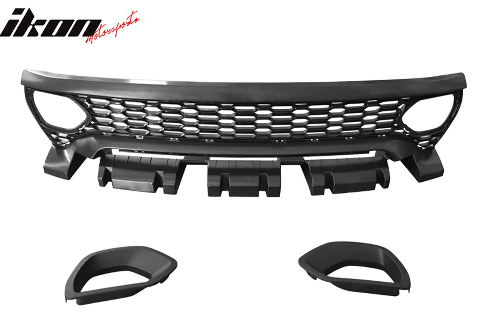 2015-2023 Charger IKON Gloss Black Front Rear Bumper Covers LED PP - Image 7