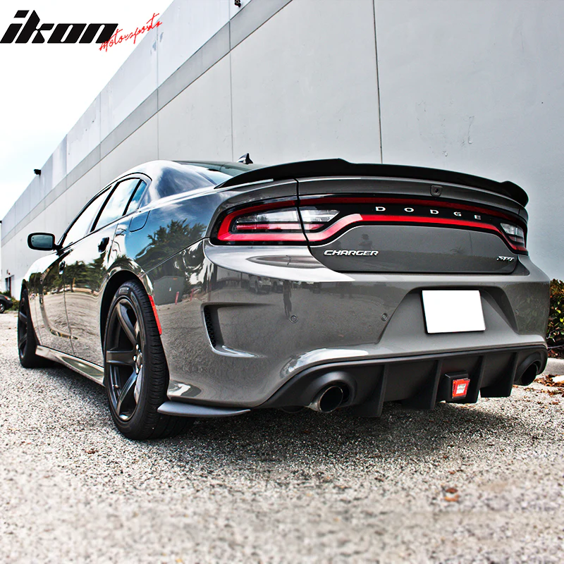 2015-2023 Charger SRT Rear Bumper Diffuser w/ LED Brake Light Lamp - Image 3