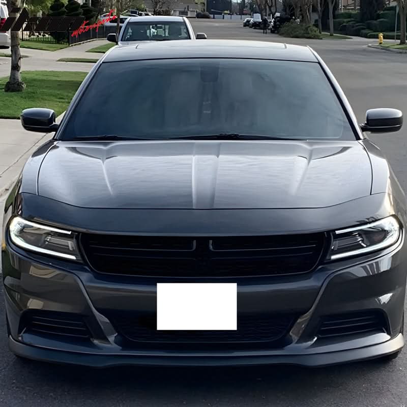 2015-2023 Dodge Charger Base Unpainted Black Front Bumper Lip Chin PU - Image 3