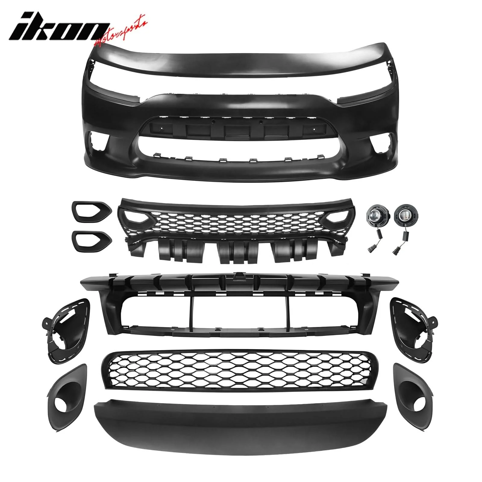 2015-2023 Dodge Charger Front Bumper Replacement 19 SRT Hellcat Style - Image 6
