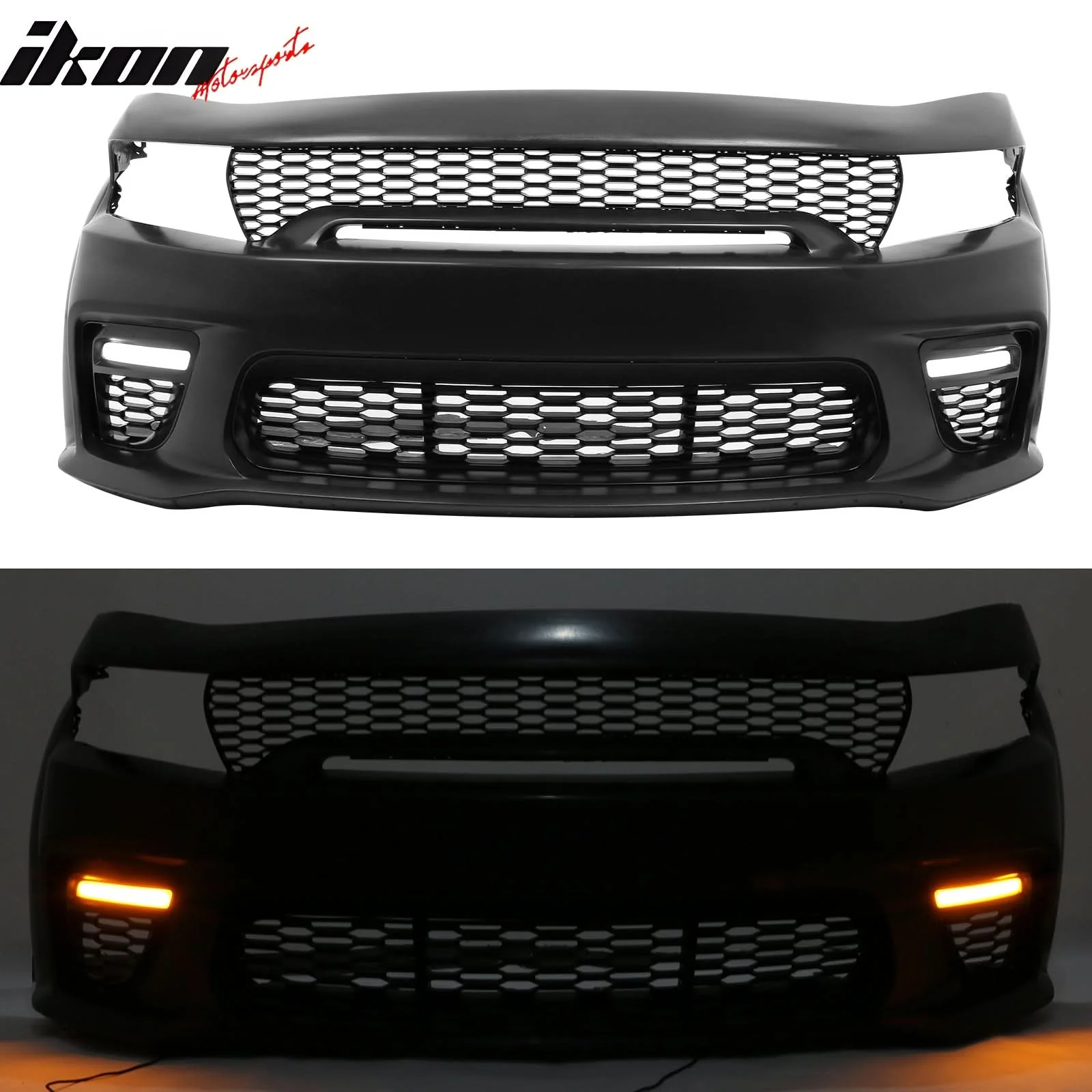 2015-2023 Dodge Charger IKON Matte Black Rear Bumper Cover Diffuer PP - Image 7