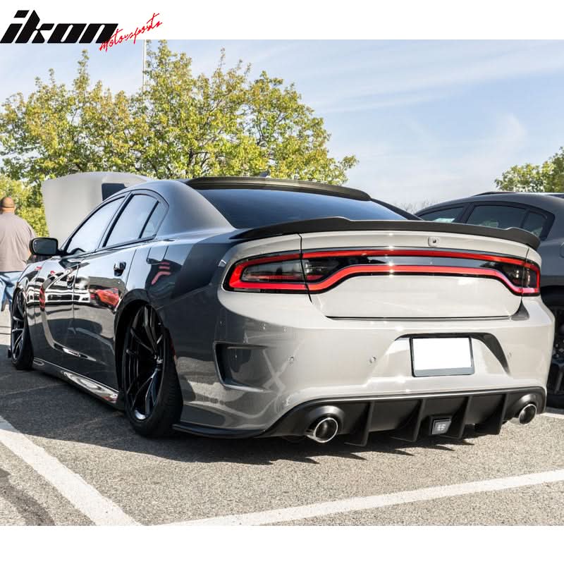 2015-2023 Dodge Charger Rear Bumper Diffuser w/ LED Brake Light Lamp - Image 2