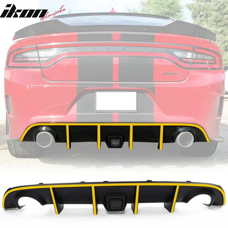 2015-2023 Dodge Charger Rear Diffuser w/ LED Lamp & Reflective Tape PP - Image 13