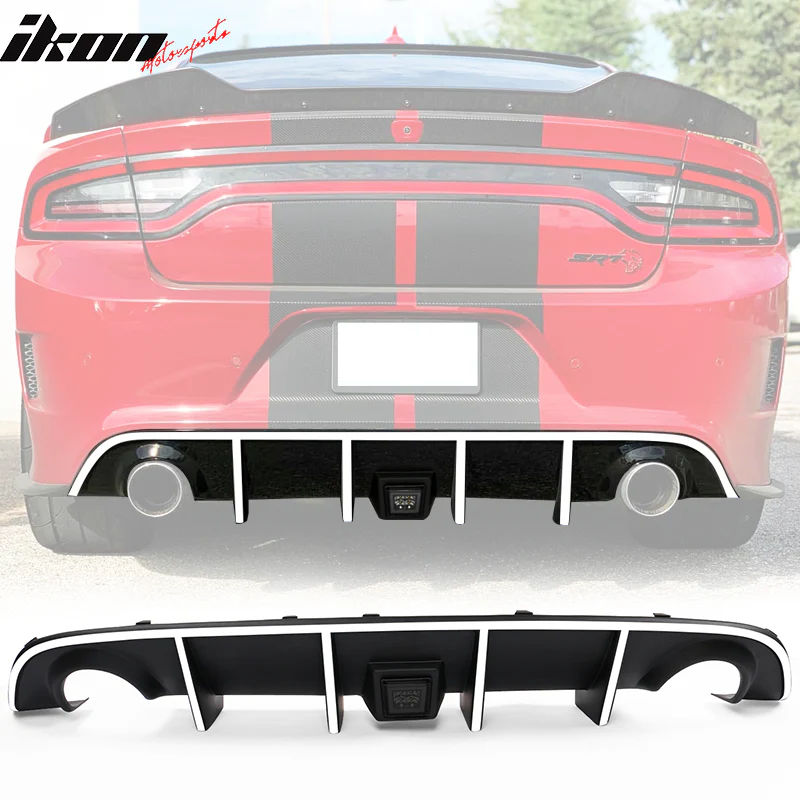 2015-2023 Dodge Charger Rear Diffuser w/ LED Lamp & Reflective Tape PP - Image 9