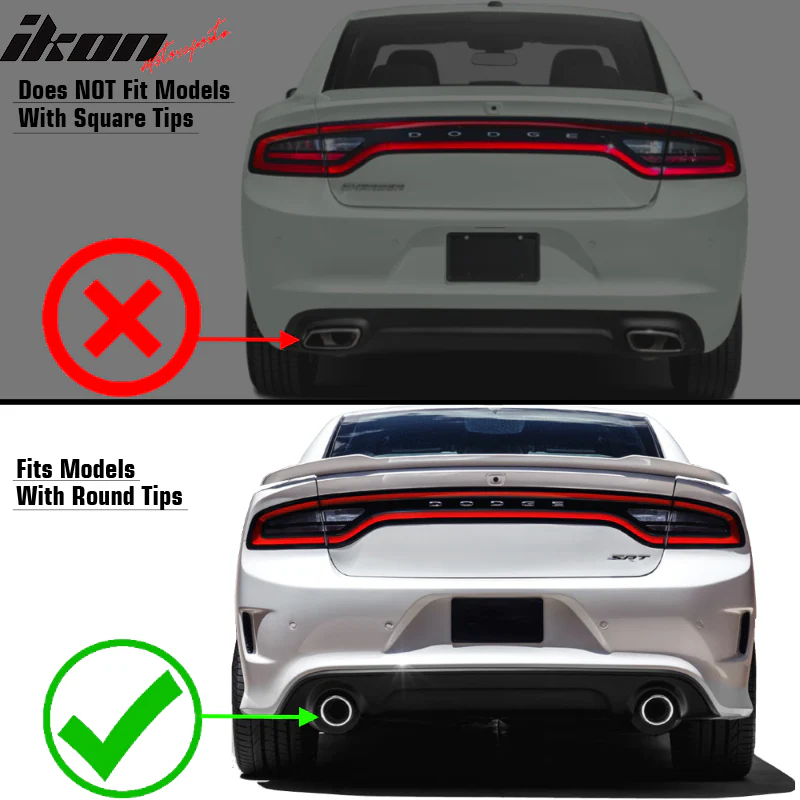 2015-2023 Dodge Charger Rear Diffuser w/ LED Lamp & Reflective Tape PP - Image 4