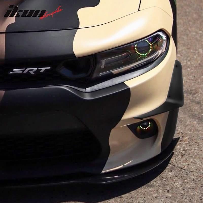 2015-2023 Dodge Charger SRT 2PC Painted Front Bumper Canard PP - Image 2
