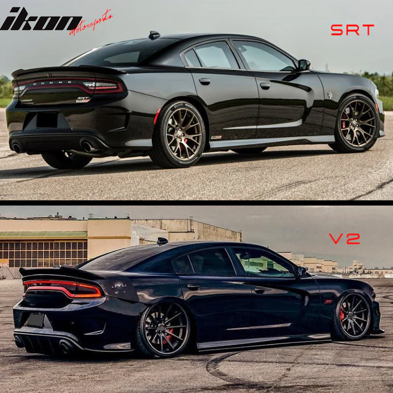 2015-2023 Dodge Charger SRT Hellcat Matte Black Trunk Spoiler Lip ABS - Image 10
