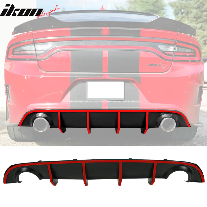 2015-2023 Dodge Charger SRT V2 Rear Diffuser with Reflective Tape PP - Image 11