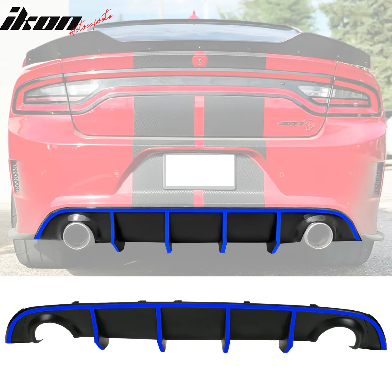 2015-2023 Dodge Charger SRT V2 Rear Diffuser with Reflective Tape PP - Image 15